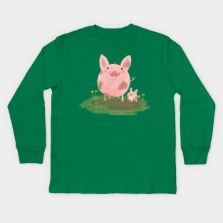 Piggies in a Mud Puddle Kids Long Sleeve T-Shirt